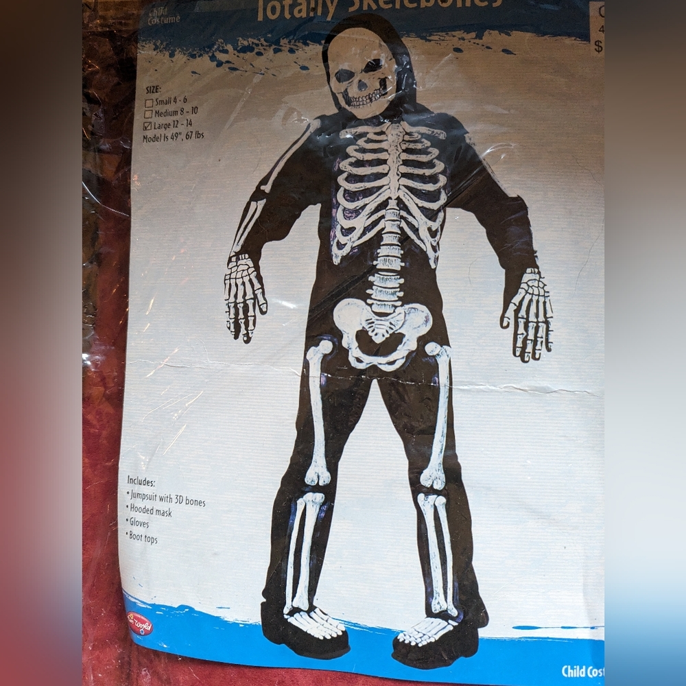 Child's Skeleton Halloween costume. Size L